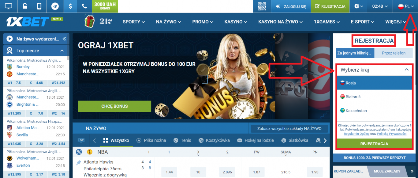 Program bonusowy 1xBet Polska